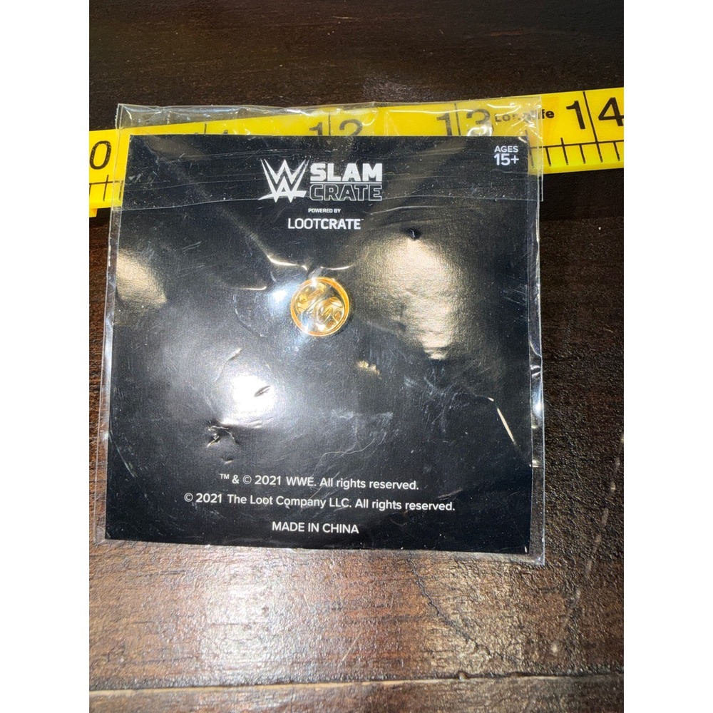 WWE Slam Crate Seth Rollins Embrace The Vision Gold Enamel Pin Loot Crate 2021 - Picture 3 of 4